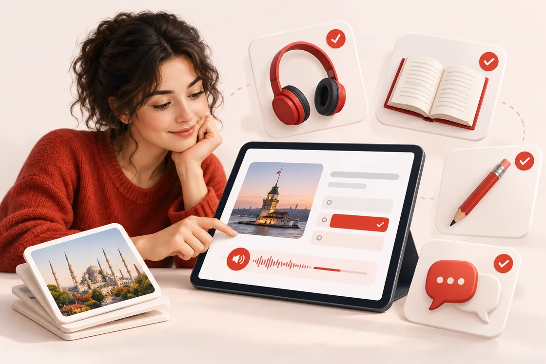 Dinleme, okuma, yazma ve konuşma alıştırmaları